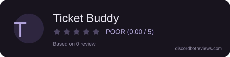 Rating widget preview for Ticket Buddy