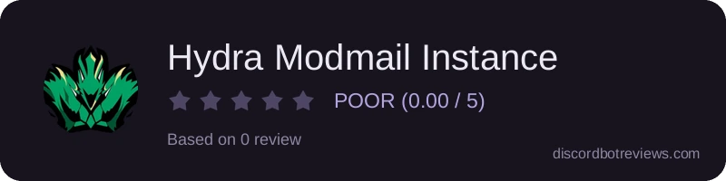 Rating widget preview for Hydra Modmail Instance