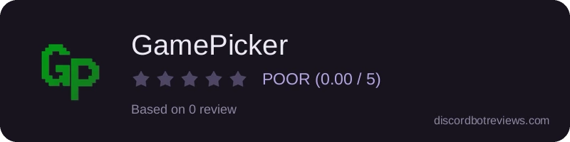 Rating widget preview for GamePicker