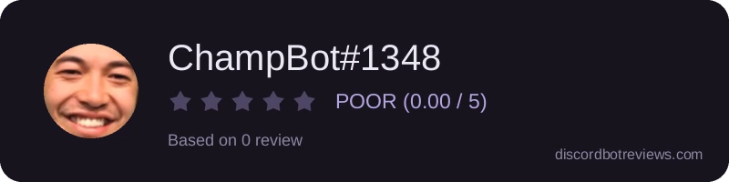 Rating widget preview for ChampBot#1348
