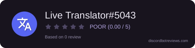 Rating widget preview for Live Translator#5043