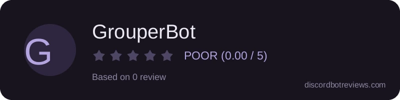 Rating widget preview for GrouperBot