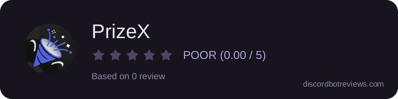 Rating widget preview for PrizeX