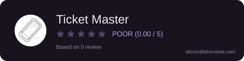 Rating widget preview for Ticket Master