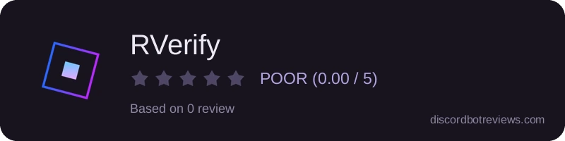 Rating widget preview for RVerify