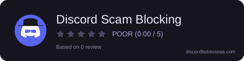 Rating widget preview for Discord Scam Blocking