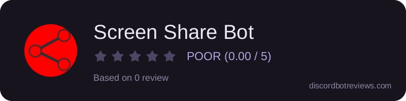 Rating widget preview for Screen Share Bot