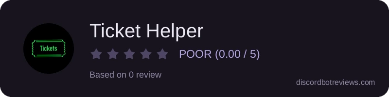 Rating banner for Ticket Helper