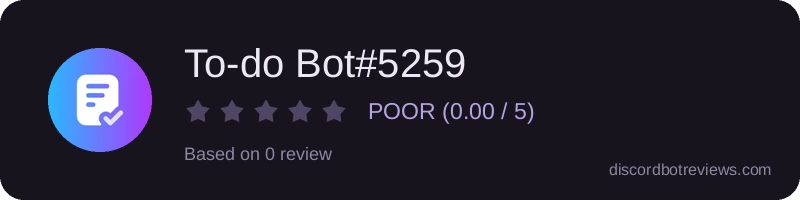Rating widget preview for To-do Bot#5259