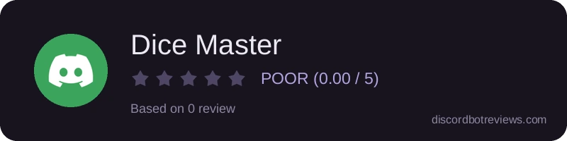 Rating widget preview for Dice Master