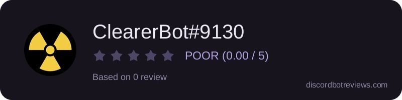 Rating widget preview for ClearerBot#9130