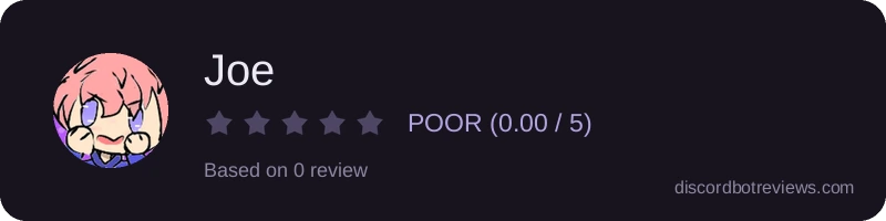 Rating widget preview for Joe