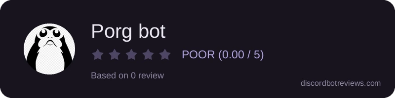 Rating widget preview for Porg bot
