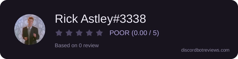 Rating widget preview for Rick Astley#3338