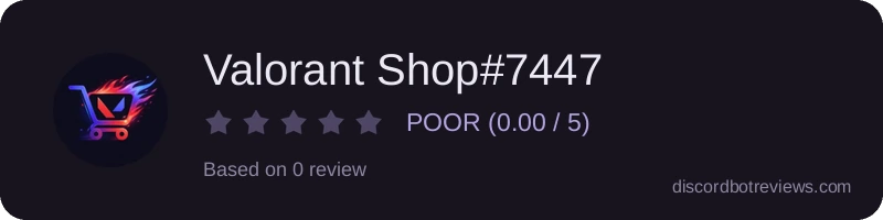 Rating widget preview for Valorant Shop#7447