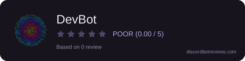 Rating widget preview for DevBot