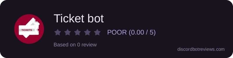 Rating widget preview for Ticket bot