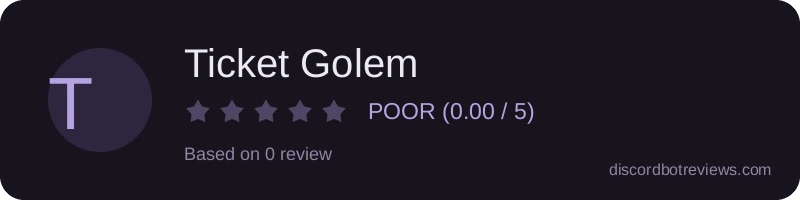 Rating widget preview for Ticket Golem