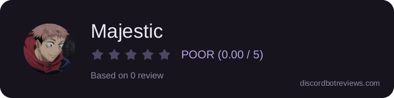 Rating widget preview for Majestic