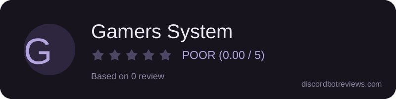 Rating widget preview for Gamers System