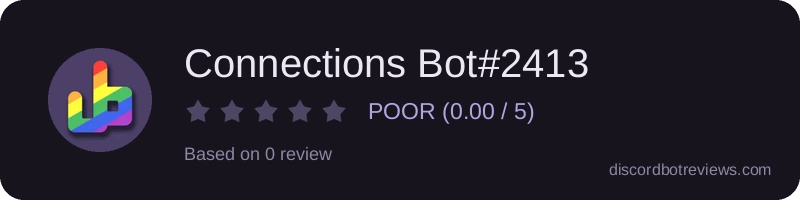Rating widget preview for Connections Bot#2413