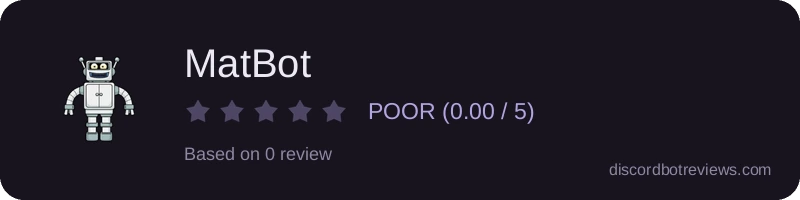 Rating widget preview for MatBot