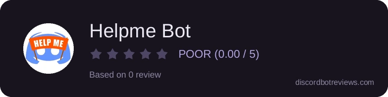 Rating widget preview for Helpme Bot