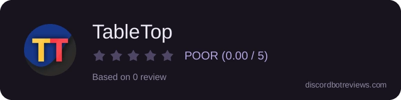 Rating widget preview for TableTop