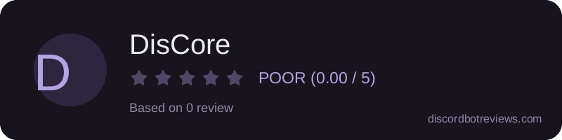 Rating widget preview for DisCore