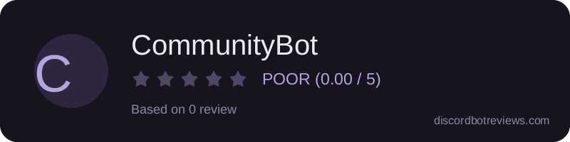 Rating widget preview for CommunityBot