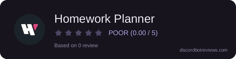 Rating widget preview for Homework Planner