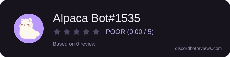 Rating widget preview for Alpaca Bot#1535