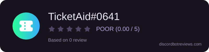 Rating widget preview for TicketAid#0641