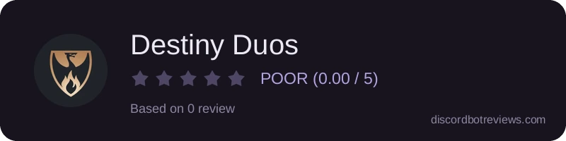 Rating widget preview for Destiny Duos