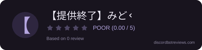 Rating widget preview for 【提供終了】みどくりbot