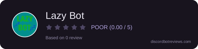 Rating widget preview for Lazy Bot