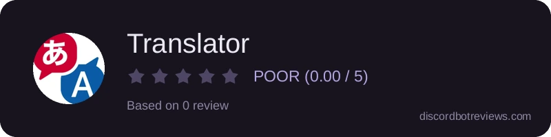Rating widget preview for Translator