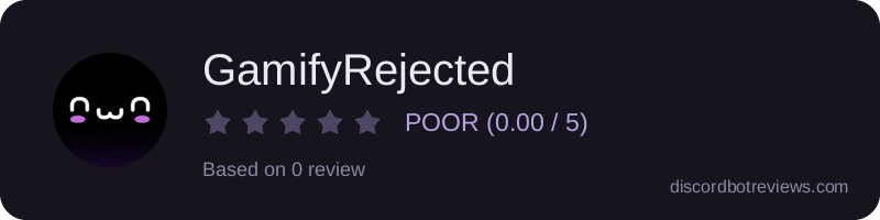 Rating widget preview for GamifyRejected
