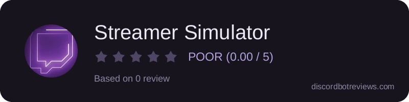 Rating widget preview for Streamer Simulator