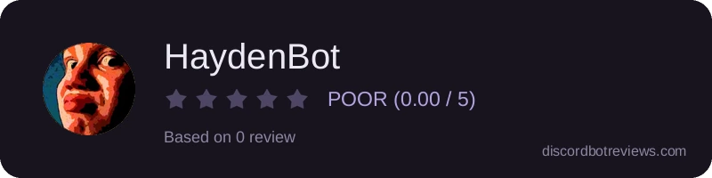 Rating widget preview for HaydenBot