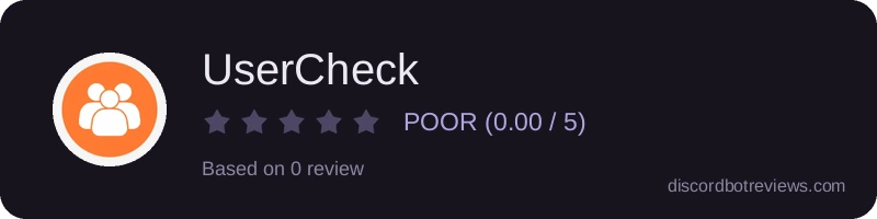 Rating widget preview for UserCheck