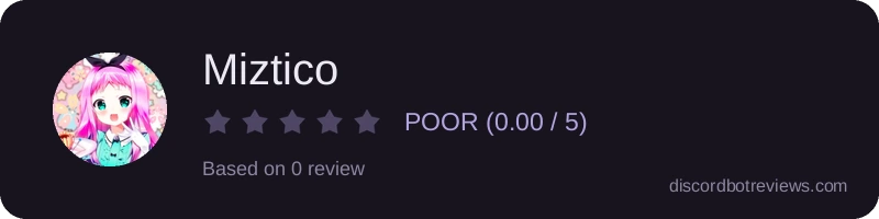 Rating widget preview for Miztico