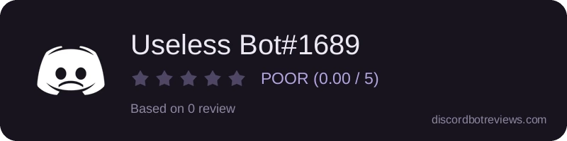 Rating widget preview for Useless Bot#1689
