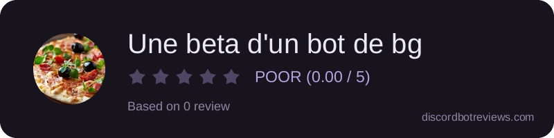 Rating widget preview for Une beta d'un bot de bg