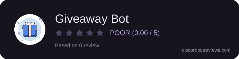 Rating widget preview for Giveaway Bot
