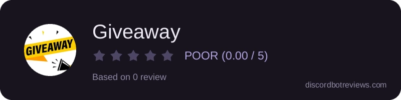 Rating widget preview for Giveaway