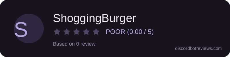 Rating widget preview for ShoggingBurger