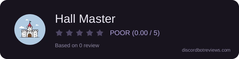 Rating widget preview for Hall Master