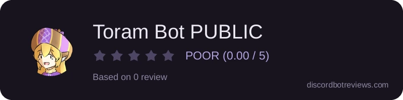 Rating widget preview for Toram Bot PUBLIC