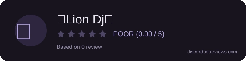 Rating widget preview for 🎵Lion Dj🎵